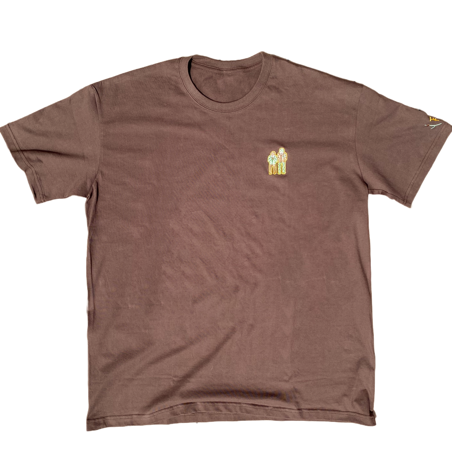 Brown Embroidered Frog Tee