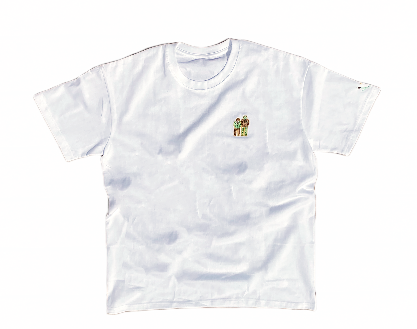 White Embroidered Frog Tee