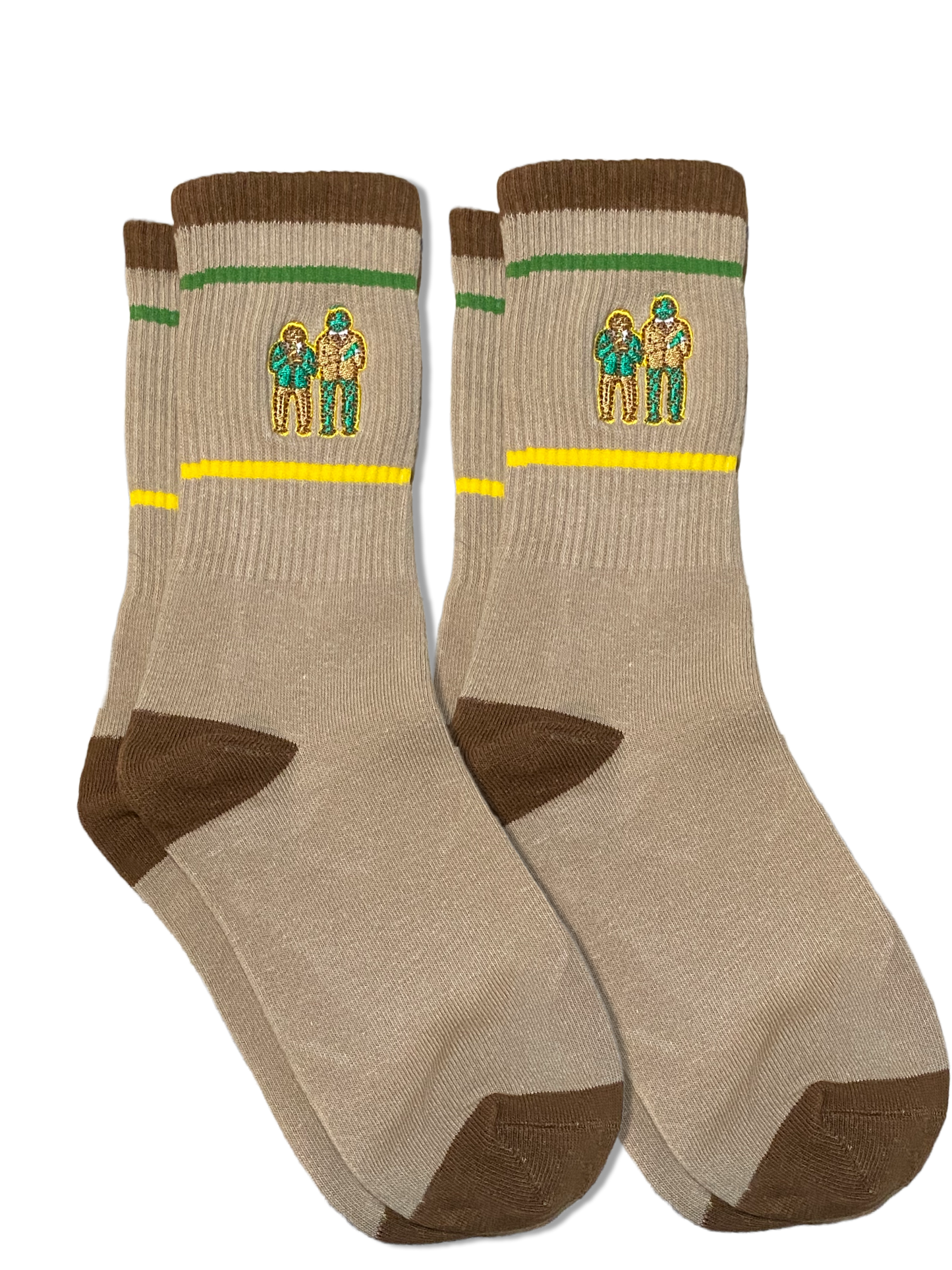 Brown Embroidered Frog Socks 2-Pack