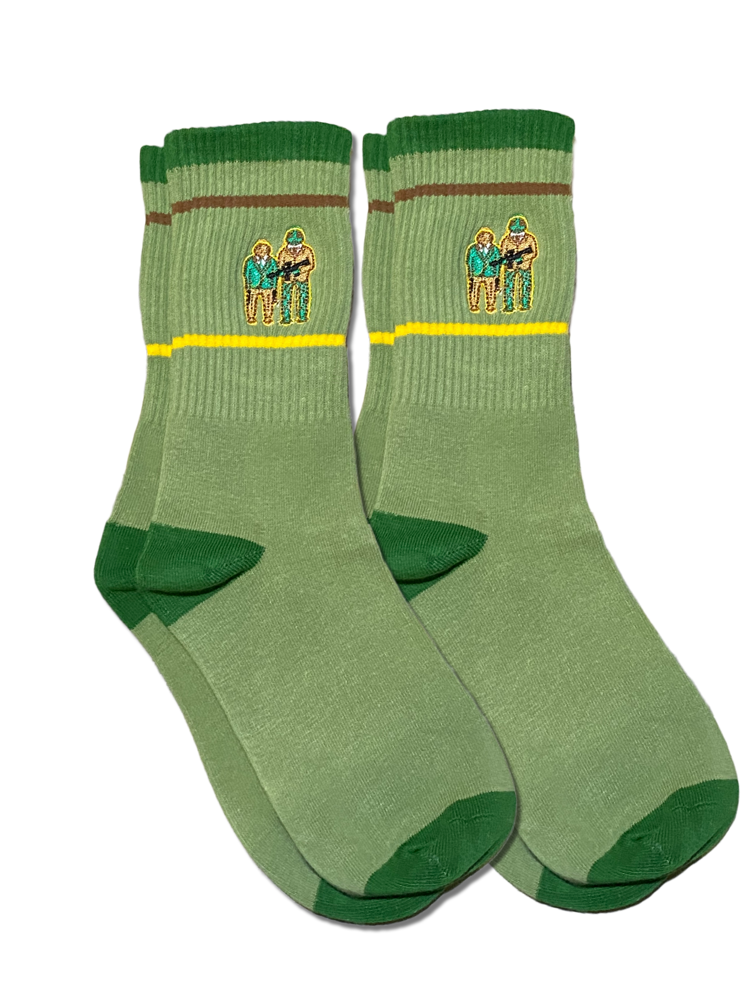 Green Embroidered Frog Socks 2-Pack