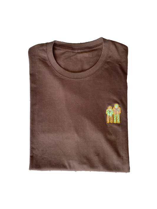 Brown Embroidered Frog Tee